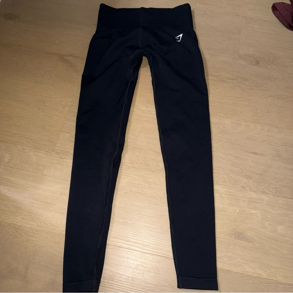 Women’s black gymshark leggings size small compression workout gym athletic